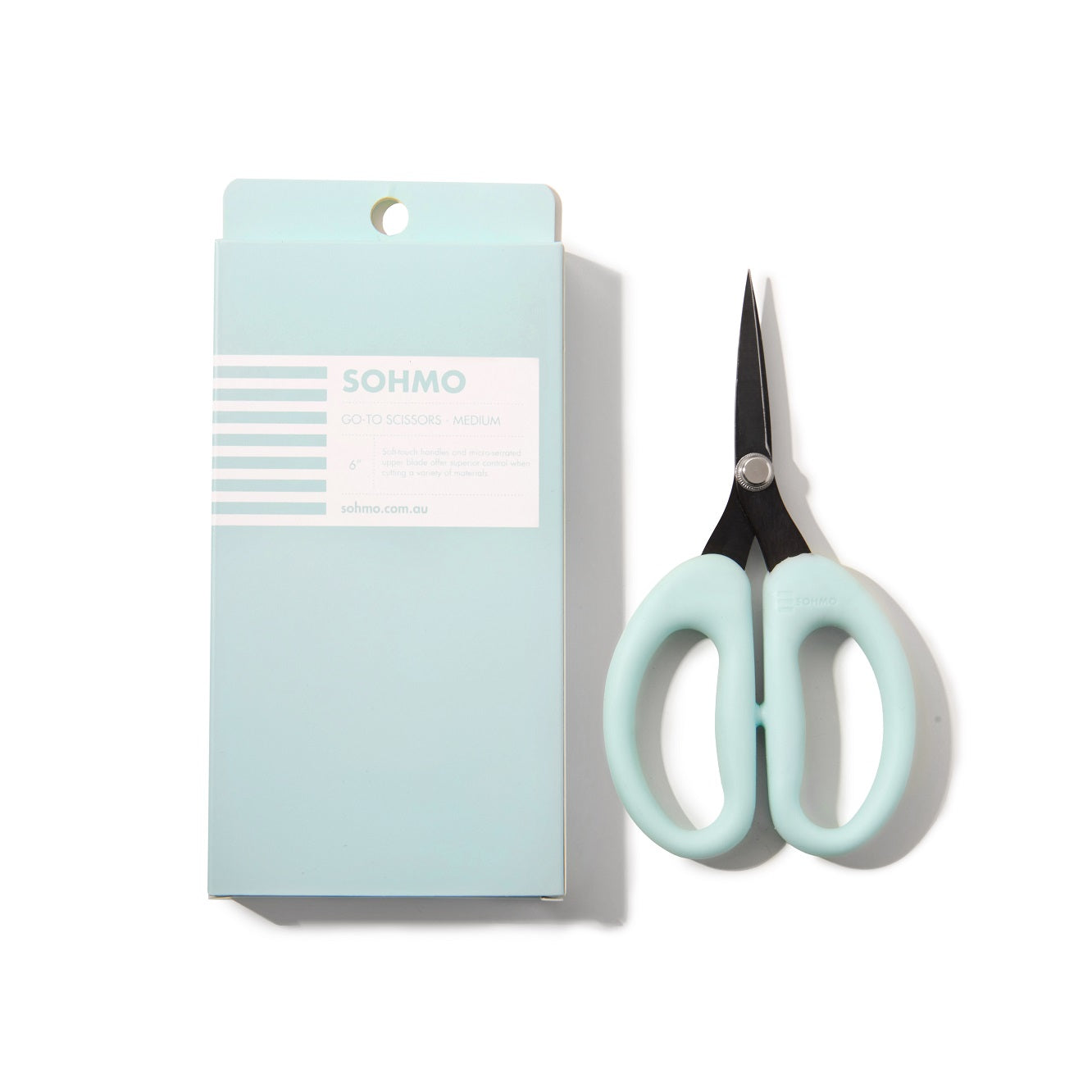 SOHMO Go-To blue scissors with soft handles
