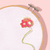 Enamel magnetic needle minder with pink blooms - SOHMO