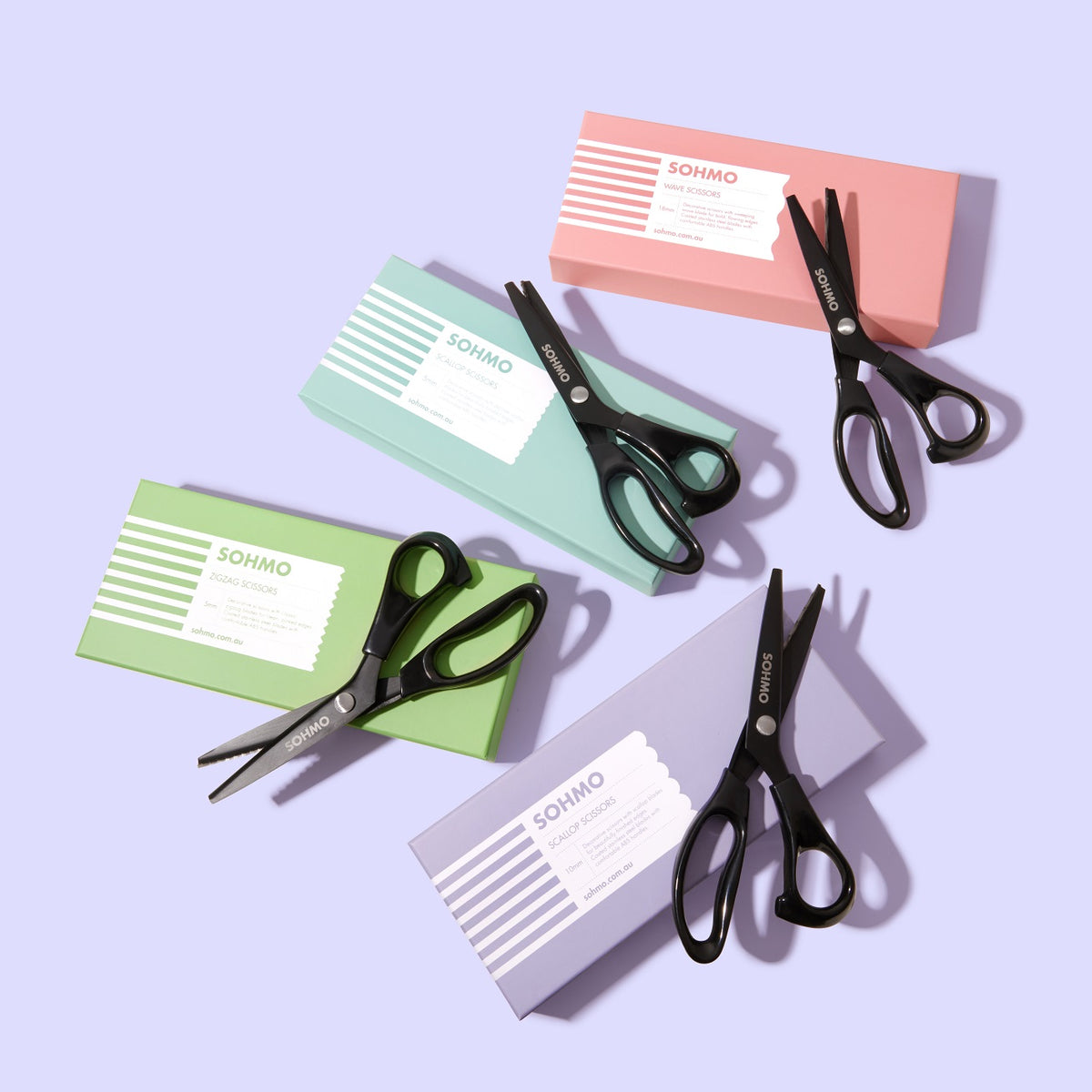 SOHMO Decorative Scissors Bundle - All Four Designs, Complete Decorati