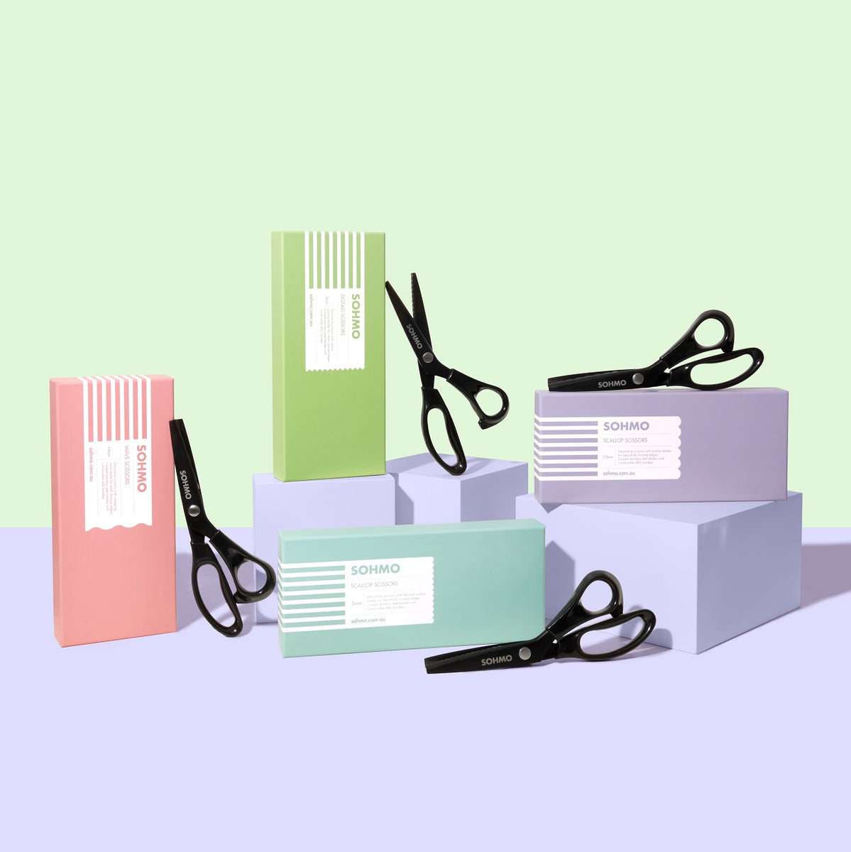 SOHMO Decorative Scissors Bundle - All Four Designs, Complete Decorati