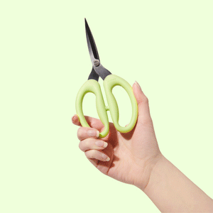 A large pair of SOHMO Go-To Scissors with flexible green handles